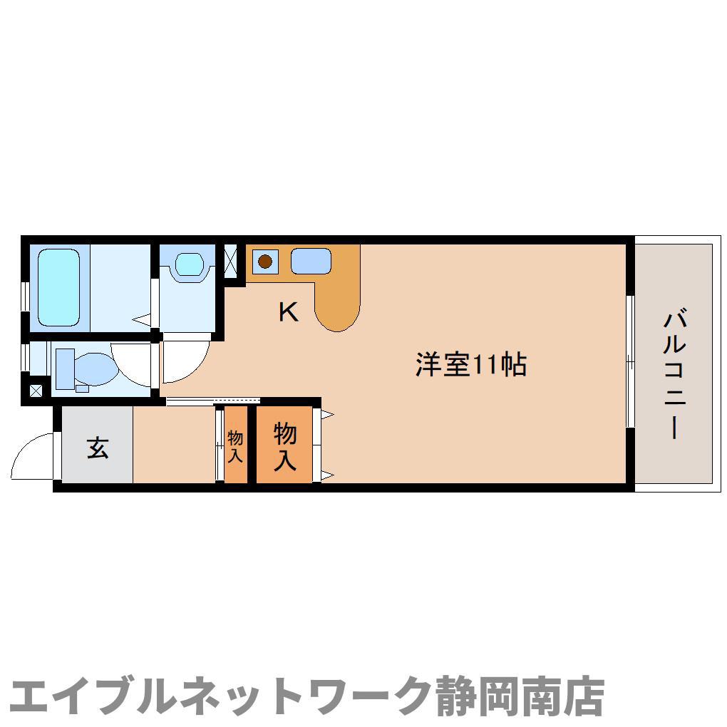 静清第2ハイツ(ワンルーム/4階)の間取り写真
