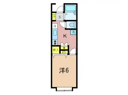 ニュンバ(1K/2階)の間取り写真