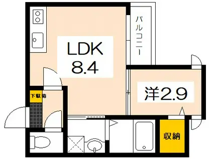 REGALEST-S L´ARC V(1LDK/1階)の間取り写真