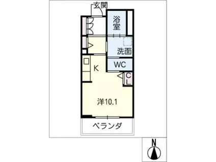 グランドマスト名古屋荒子(ワンルーム/4階)の間取り写真