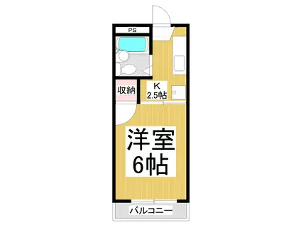 アイリス若里(1K/3階)の間取り写真