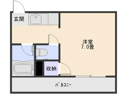 笹貫マンション(ワンルーム/4階)の間取り写真