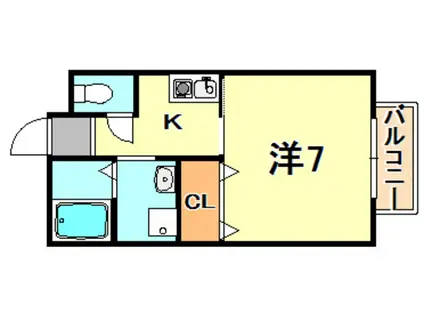 アディーム須磨浦(1K/1階)の間取り写真