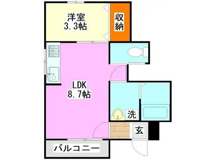 エルメゾン後藤寺(1LDK/1階)の間取り写真
