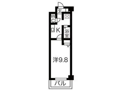 エントピア錦(1K/2階)の間取り写真