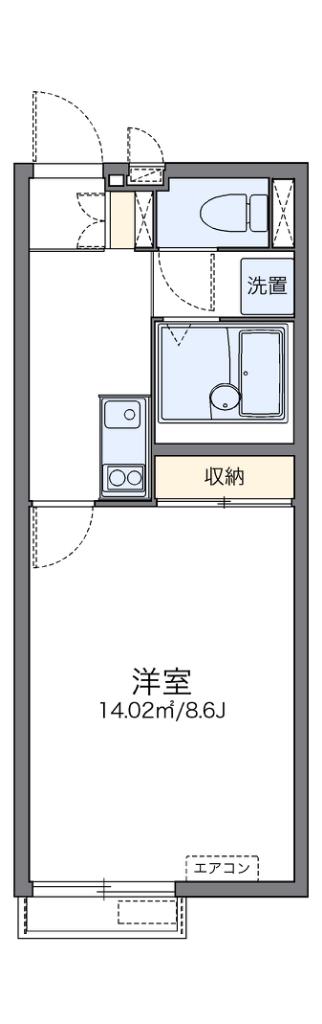 レオネクストめふ(1K/2階)の間取り写真