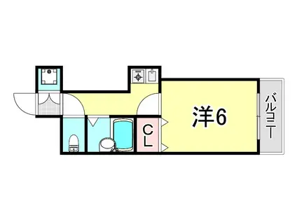 エレガンス廣瀬(1K/1階)の間取り写真