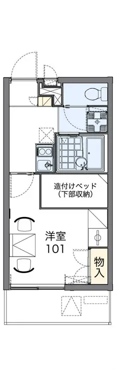 レオパレスセリオ国立 3階階 間取り