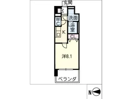 リシュドール大須(1K/5階)の間取り写真