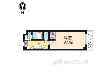 グランステージ京都四条(1K/4階)の間取り写真