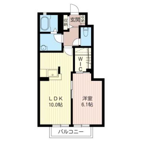 アステール A(1LDK/1階)の間取り写真