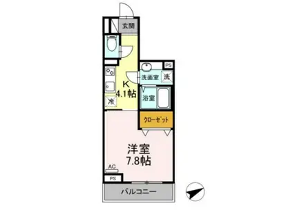 東武東上線 東武練馬駅 徒歩5分 4階建 築3年(1K/3階)の間取り写真