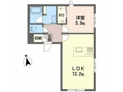 シャーメゾンKORENOKI(1LDK/1階)の間取り写真