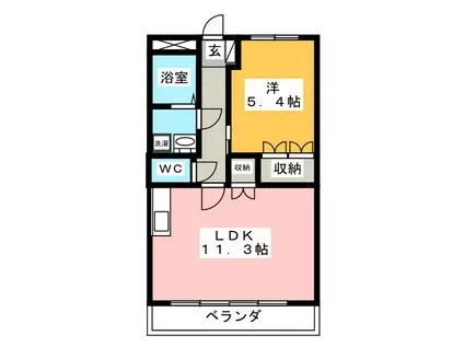 PROVINCE(1LDK/1階)の間取り写真