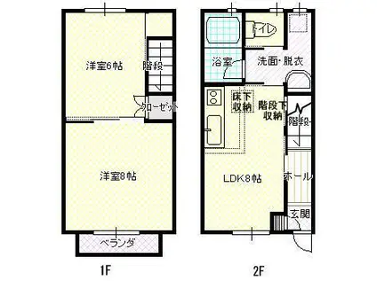 マシココーポ(2LDK/1階)の間取り写真
