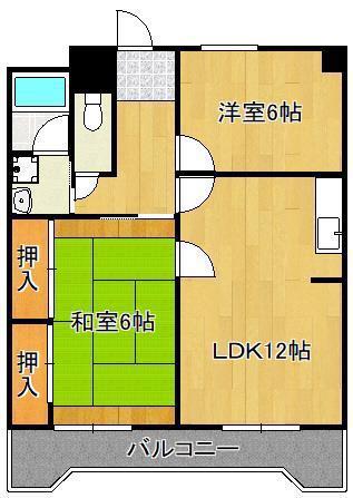 東宝ビル(2LDK/8階)の間取り写真
