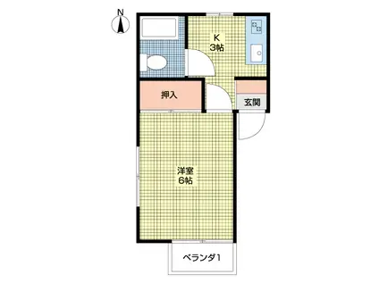プルミエ新田(1K/1階)の間取り写真