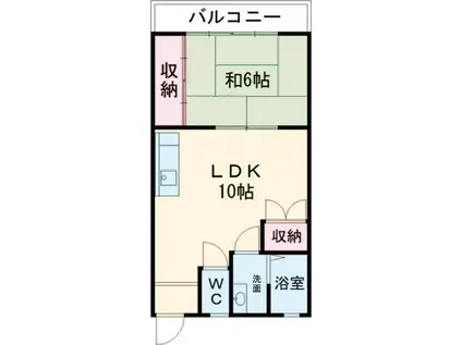 コーポときわ(1LDK/2階)の間取り写真