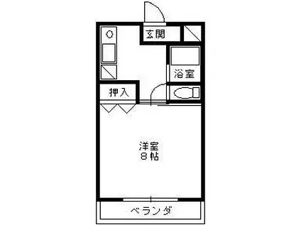 コスモスメゾンII(1K/2階)の間取り写真