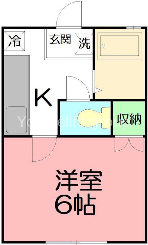 メゾーンK(1K/1階)の間取り写真