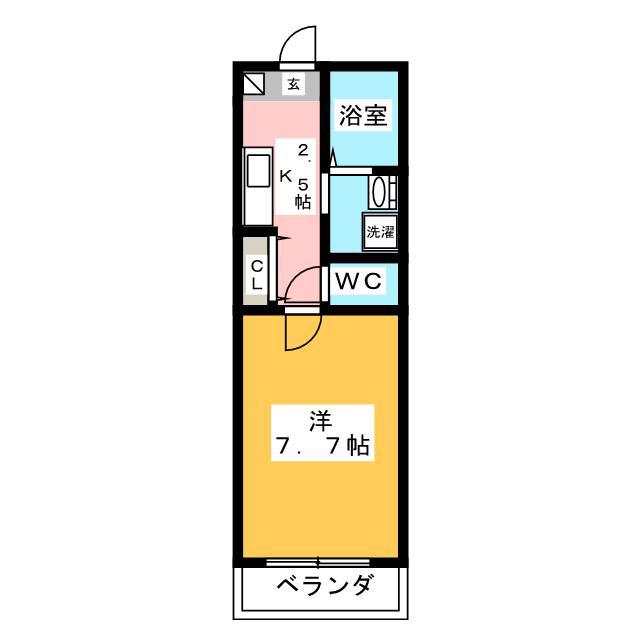 クレフラスト矢向(1K/1階)の間取り写真