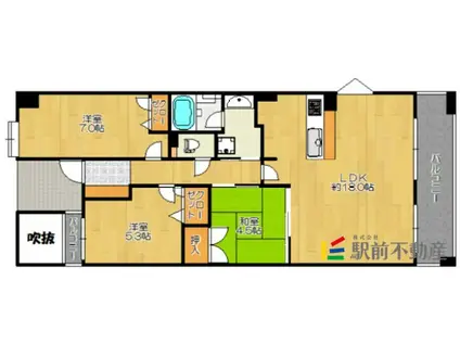 ラフォーレ諏訪野セントレ(3LDK/3階)の間取り写真