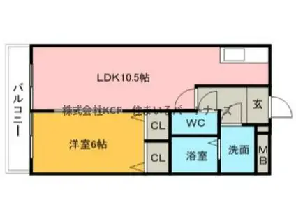 シーベル(1LDK/3階)の間取り写真