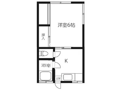 シーダワン(1K/2階)の間取り写真