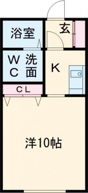 ポプリ春日町II(1K/1階)の間取り写真