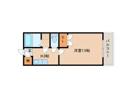 日本平ガーデンプレイス 1999(1K/1階)の間取り写真