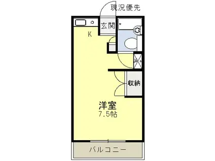 乃木ロイヤルマンション(1K/1階)の間取り写真