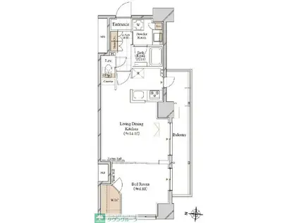 ブランシエスタ両国(1LDK/2階)の間取り写真
