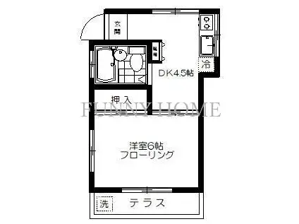 コーポ青木(1DK/1階)の間取り写真