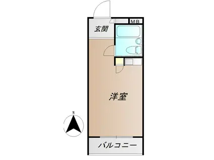 メゾン元横山(ワンルーム/5階)の間取り写真