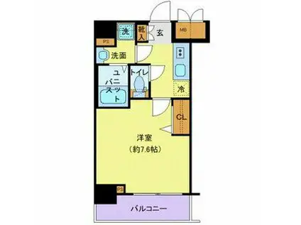 プレサンス新宿中落合メーディオ(1K/5階)の間取り写真