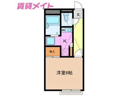 SJ UNEME(1K/2階)の間取り写真