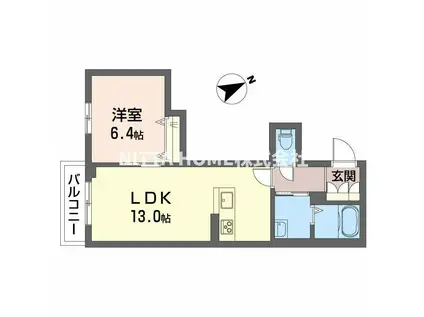 ヴィーエ(1LDK/2階)の間取り写真