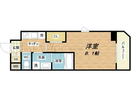 FORTUNEY大手前(1K/5階)の間取り写真