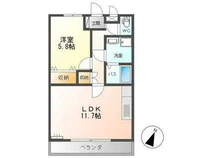 アルゴSTAGEI(1LDK/1階)の間取り写真