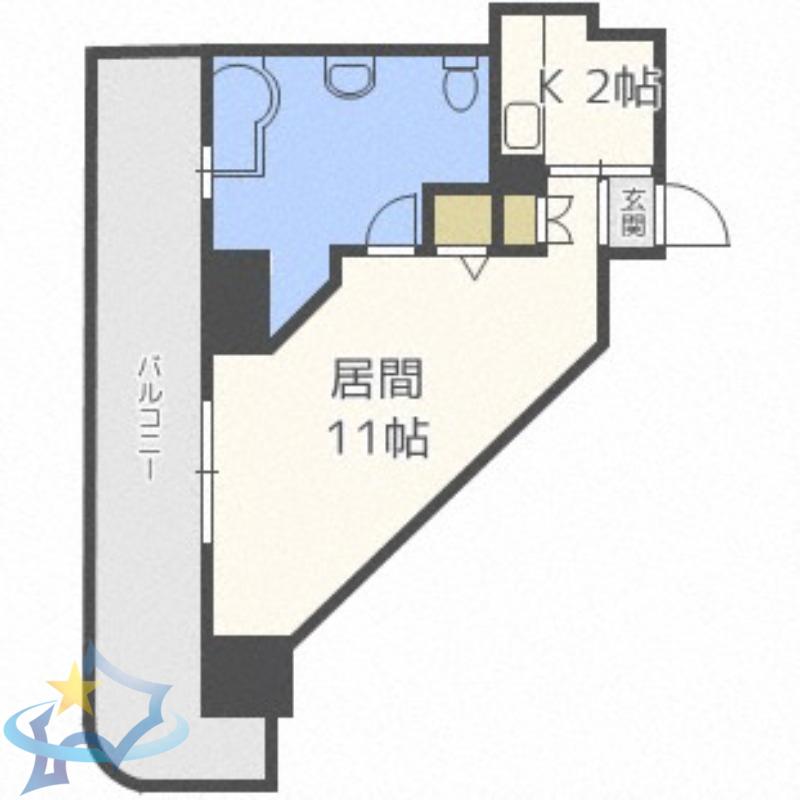 AMSTOWER南6条(1K/7階)の間取り写真