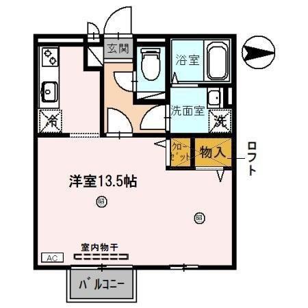 コンフォートヴィレッジ A(1LDK/2階)の間取り写真