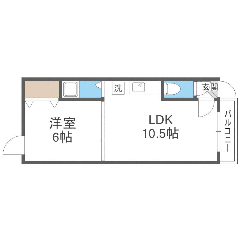 セ・ラ・ヴィ澄川(1DK/3階)の間取り写真