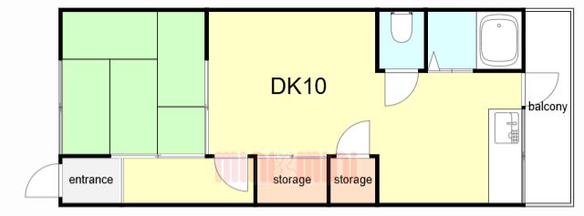 福井文化(1DK/2階)の間取り写真
