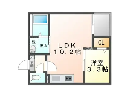 JACK FUNAMACHI I(1LDK/3階)の間取り写真