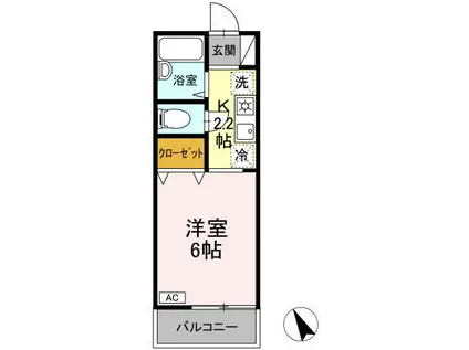 トゥインクルコート大町5番館(1K/2階)の間取り写真