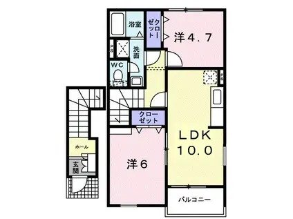 ティーズ・ウィンヒルIII(2LDK/2階)の間取り写真