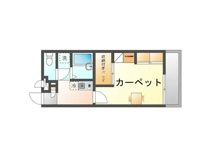 レオパレス銘苅(1K/2階)の間取り写真