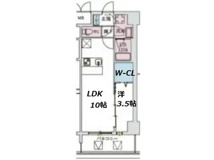 スプランディッドIX(1LDK/8階)の間取り写真