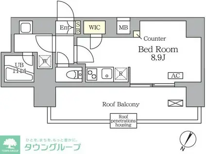 アジールコート三宿テラス(ワンルーム/5階)の間取り写真
