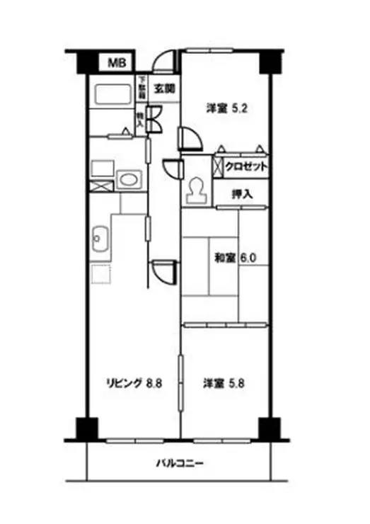 モーニングパーク朝霞 5階階 間取り